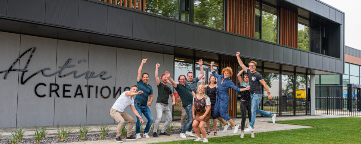 Een deel van het team van Active Creations anno nu - foto zomer 2020